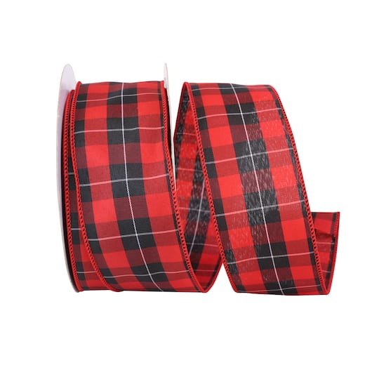 Reliant 2.5" x 50yd. Mountain Buffalo Check Wired Value Ribbon